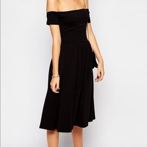 Bardot Off Shoulder Black Dress